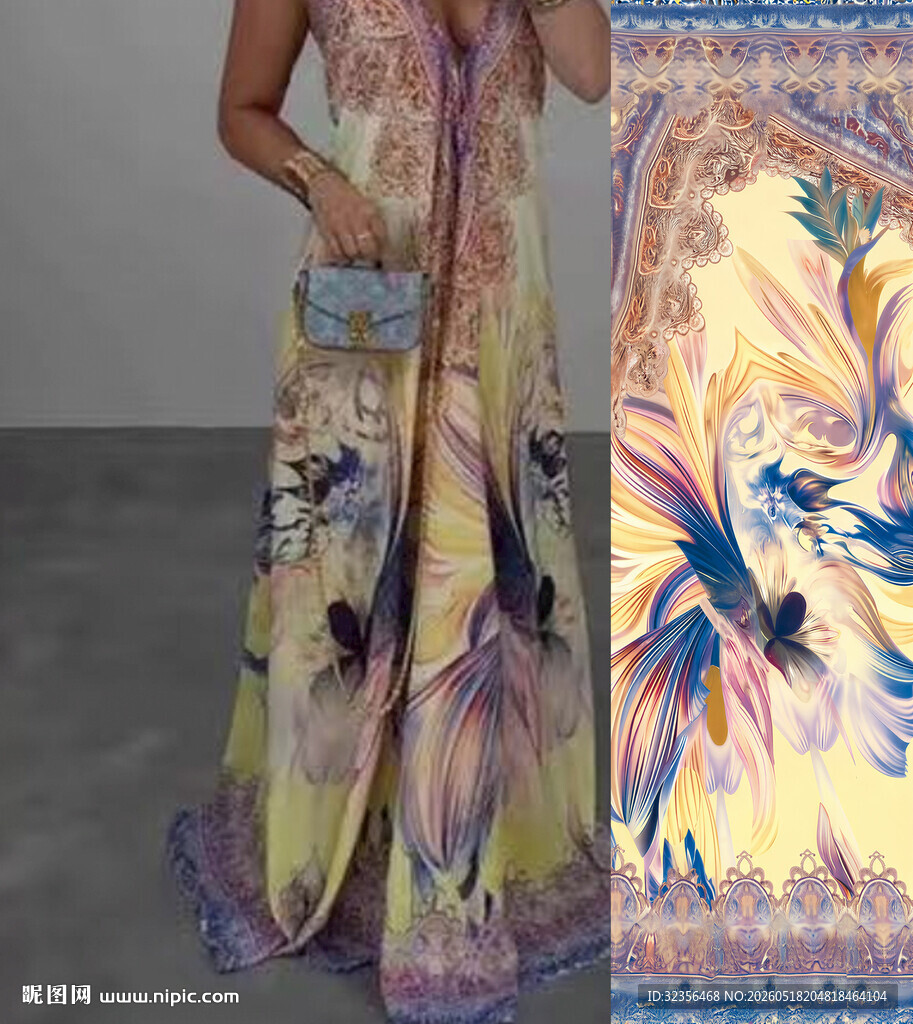 长裙定位花