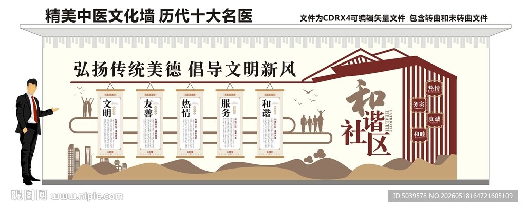 和谐社区文化墙