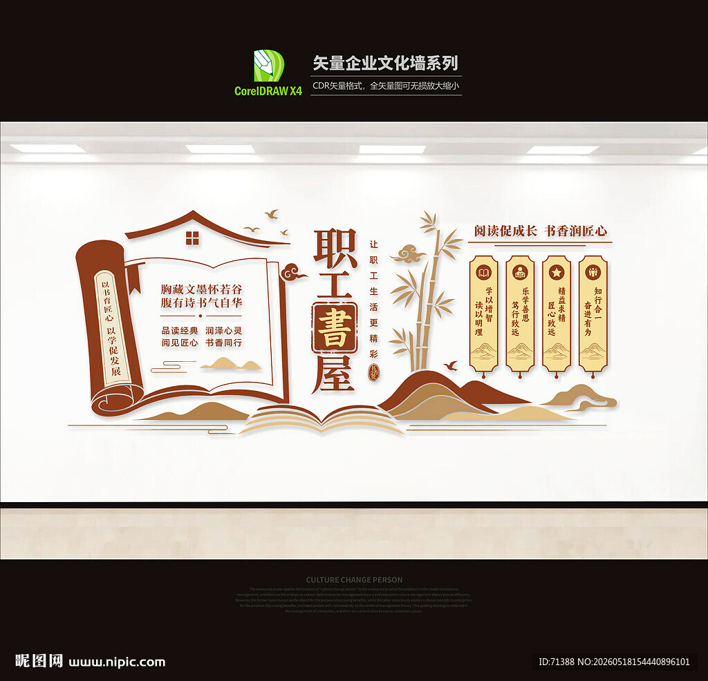 职工书屋文化墙