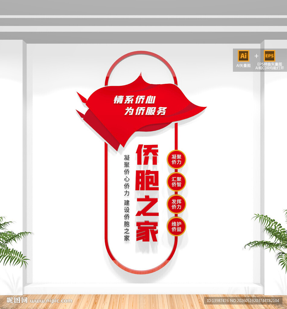 竖版侨胞之家文化墙