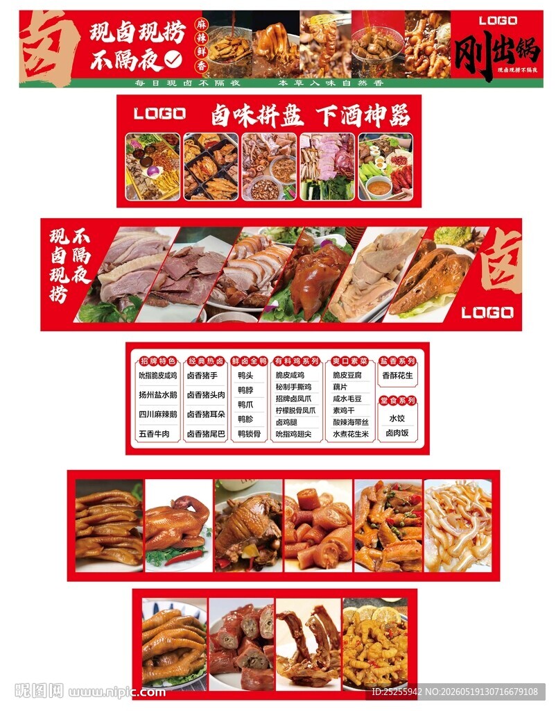 卤味卤菜店灯箱海报菜单装修贴纸