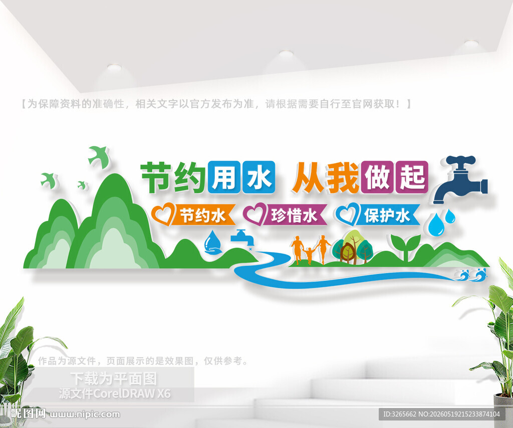 珍惜水资源节约用水宣传墙