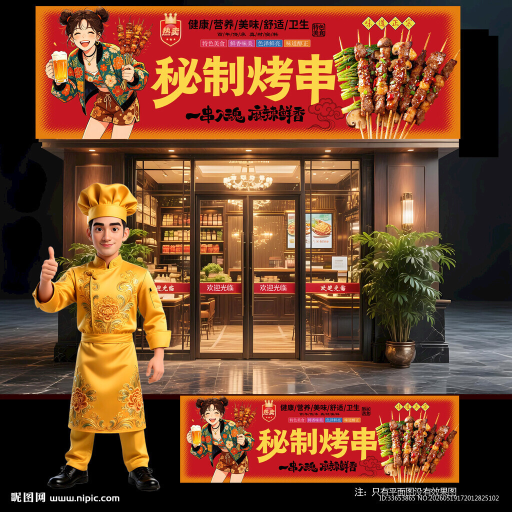 烤串门头