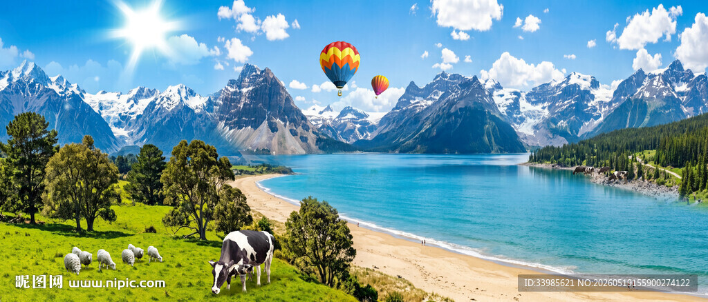 海滩风景画