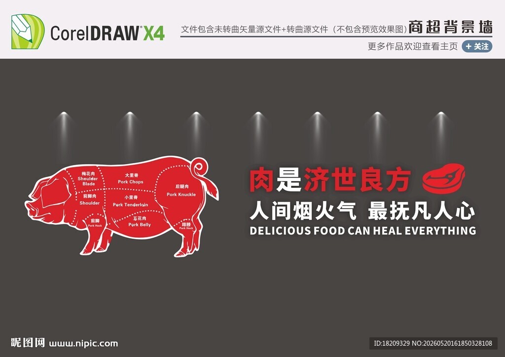猪肉背景墙
