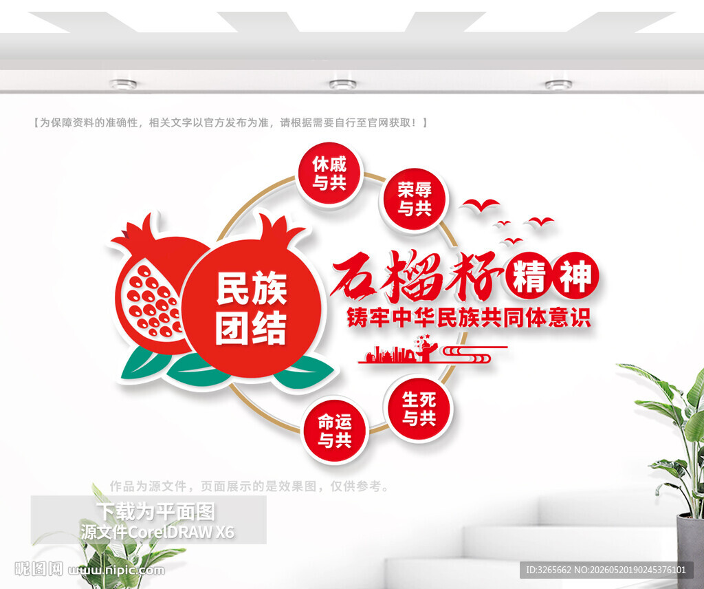 石榴籽精神民族团结文化墙