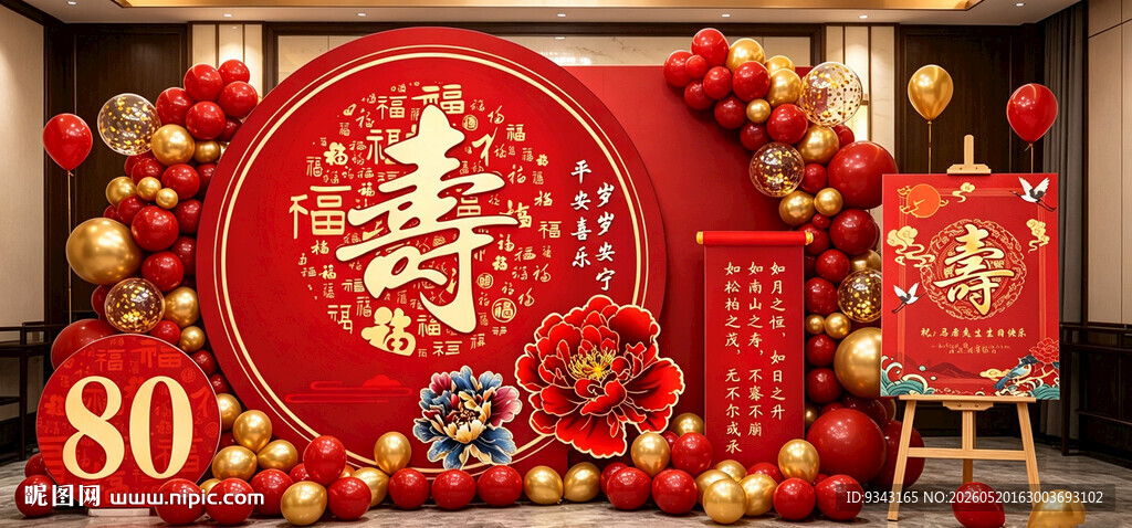 寿宴牌背景板