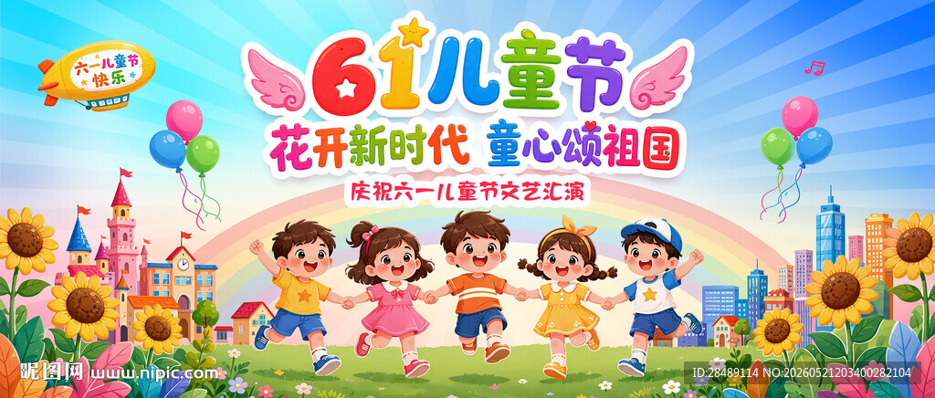 六一儿童节文艺汇演主视觉