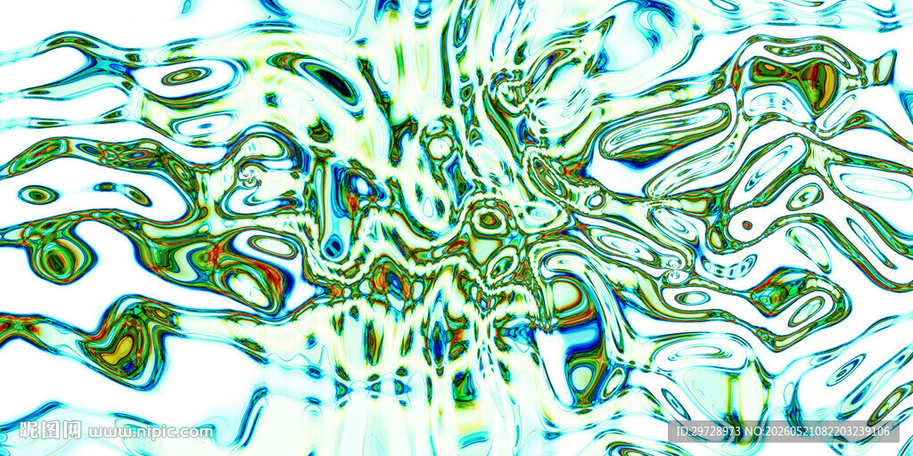 蓝绿清新流体画