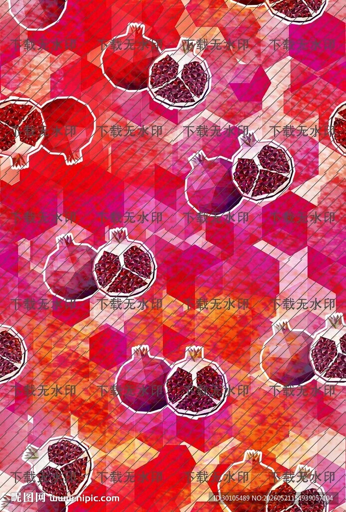 多彩心形抽象艺术图案