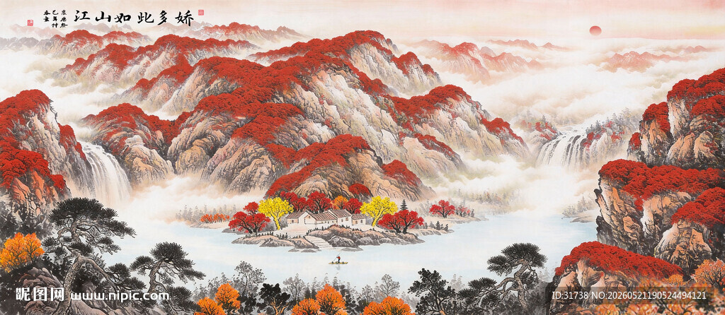 鸿运当头背景墙