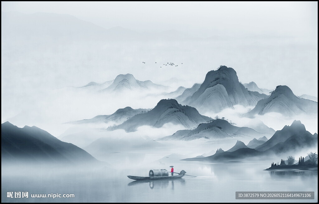 意境水墨山水画