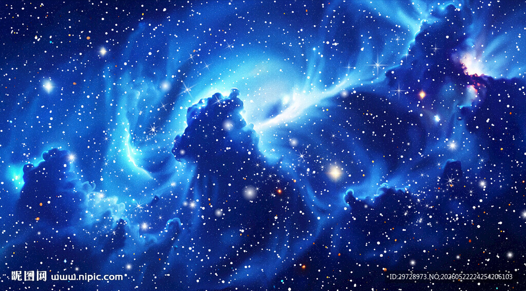 梦幻蓝色星空宇宙景象