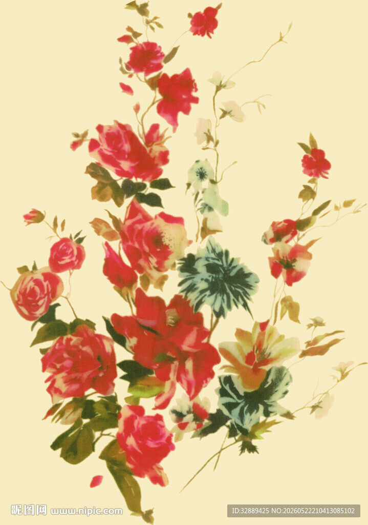 复古风花卉插画