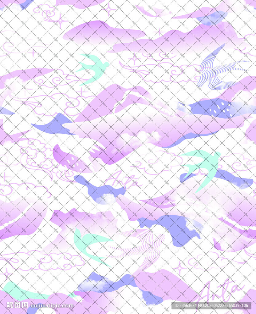 梦幻渐变花卉图案背景