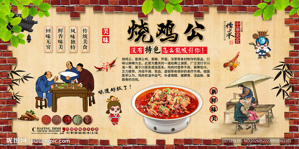 烧鸡公背景墙
