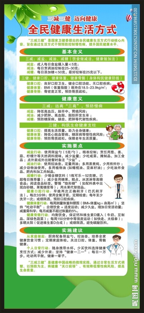 全民健康生活方式展架