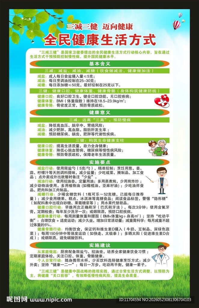 全民健康生活方式行动海报