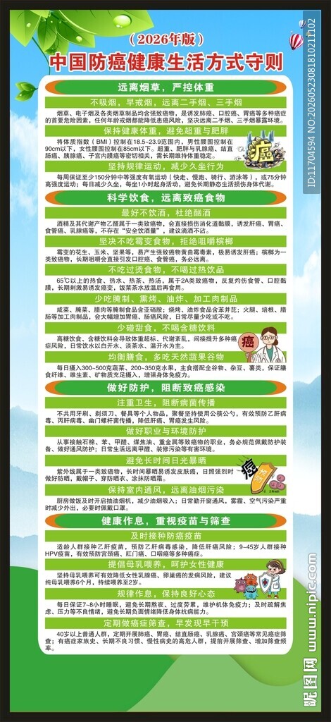 全国肿瘤防治宣传周展架