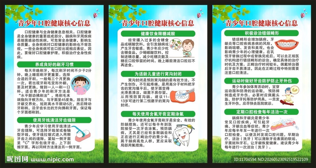 青少年口腔健康核心信息展板