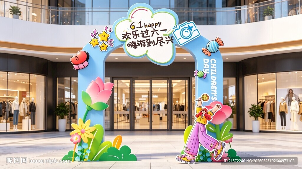 儿童节主题拱门装饰