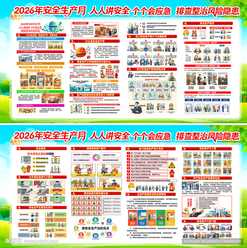 安全生产月漫画展板