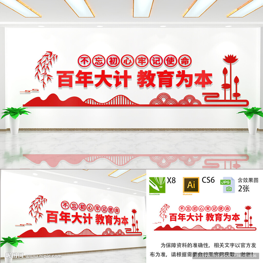 百年大计教育为本文化墙