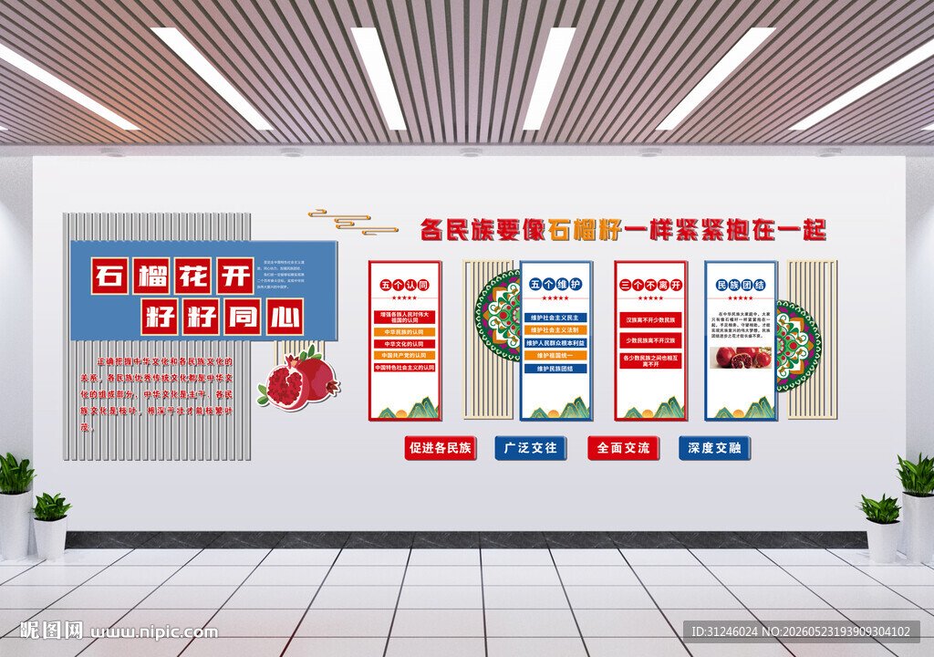 名族团结文化墙