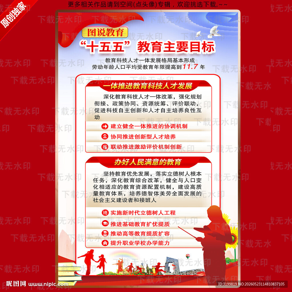 十五五教育发展主要目标海报