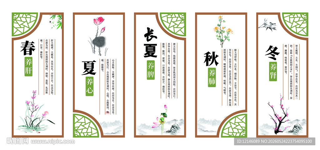 养生展板 四季养生