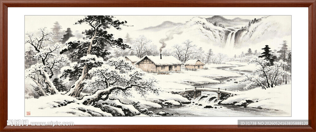 雪景山水画