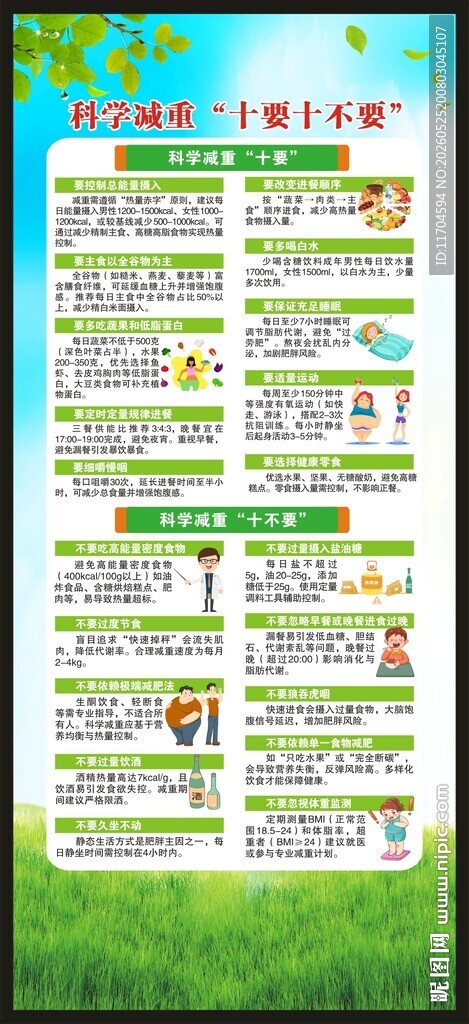科学减重健康教育知识展架