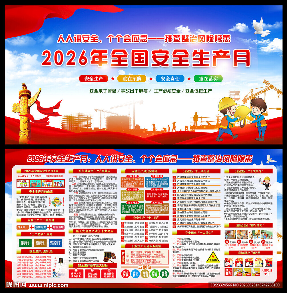 2026安全生产月宣传展板