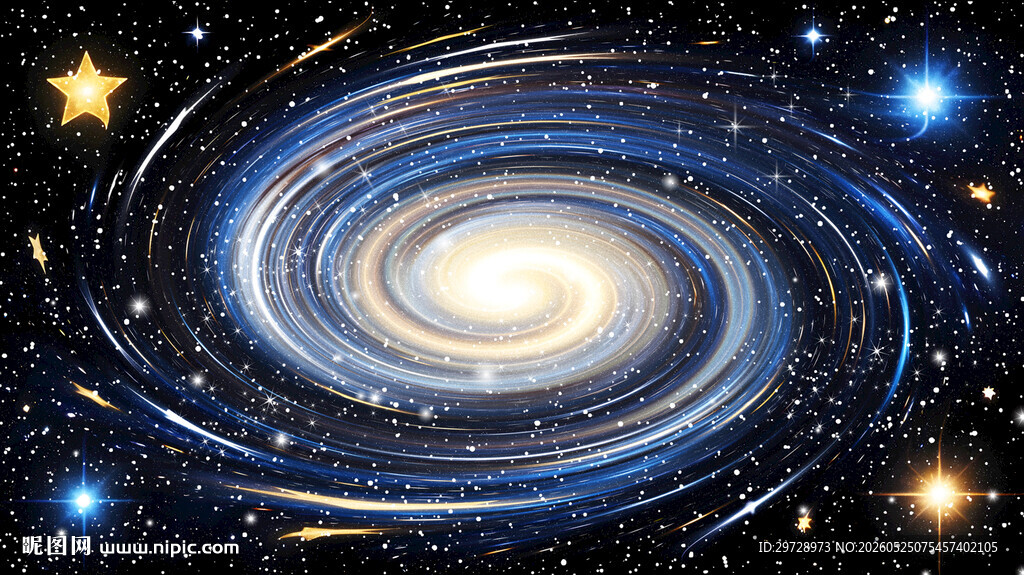 梦幻蓝金旋涡星空