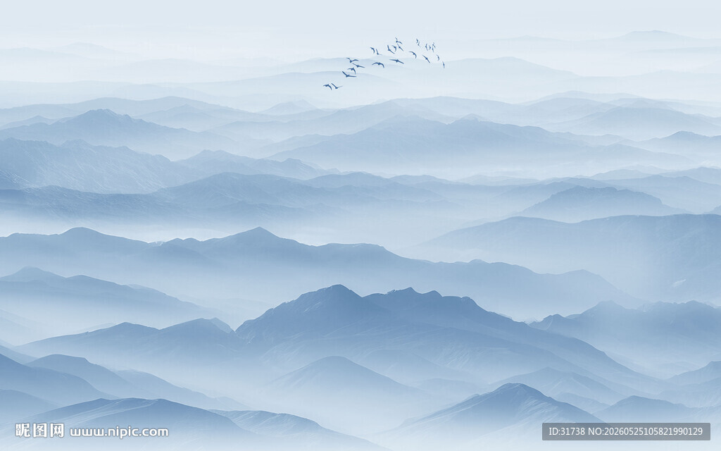 远山近水水墨风景