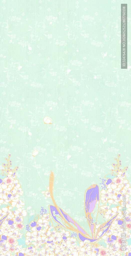 淡彩花卉边框背景图