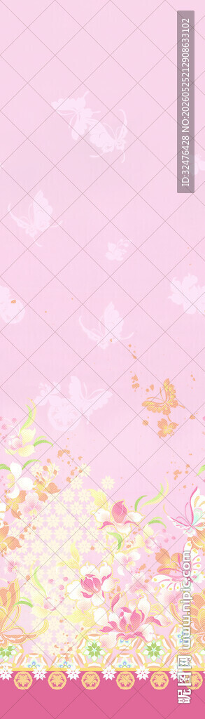 粉色花卉背景图案