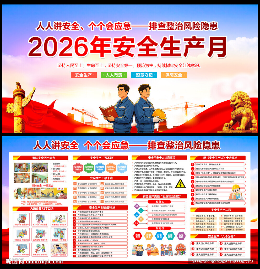 2026安全生产月宣传展板