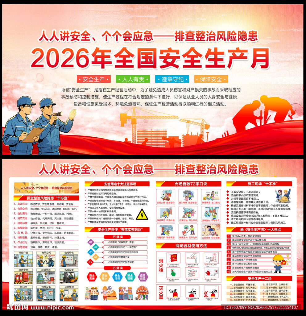 2026安全生产月宣传展板 