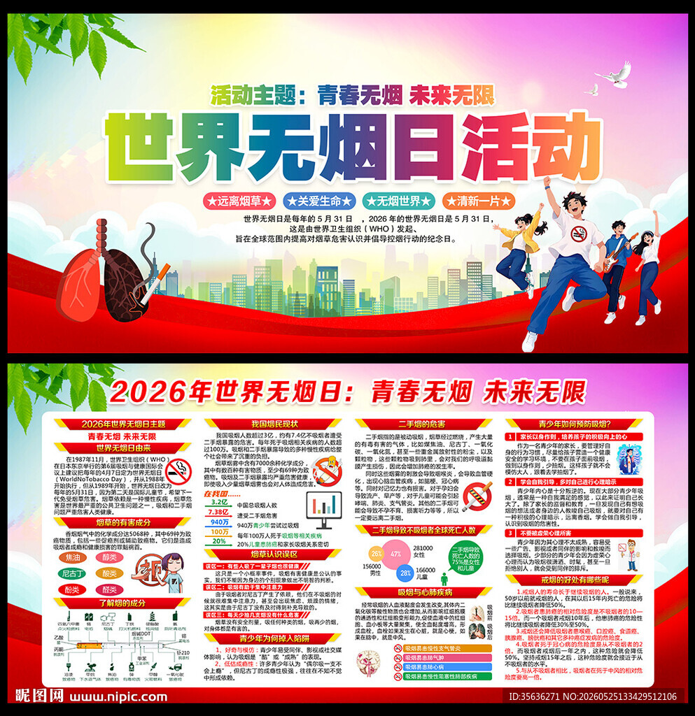 2026年世界无烟日宣传展板