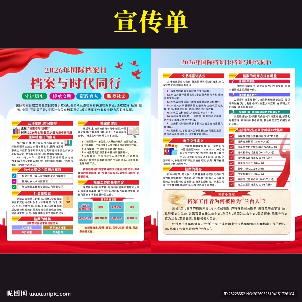 2026年国际档案日宣传单