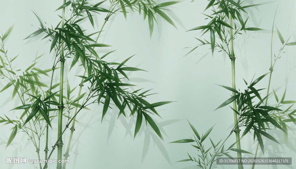高清立体水墨竹子背景