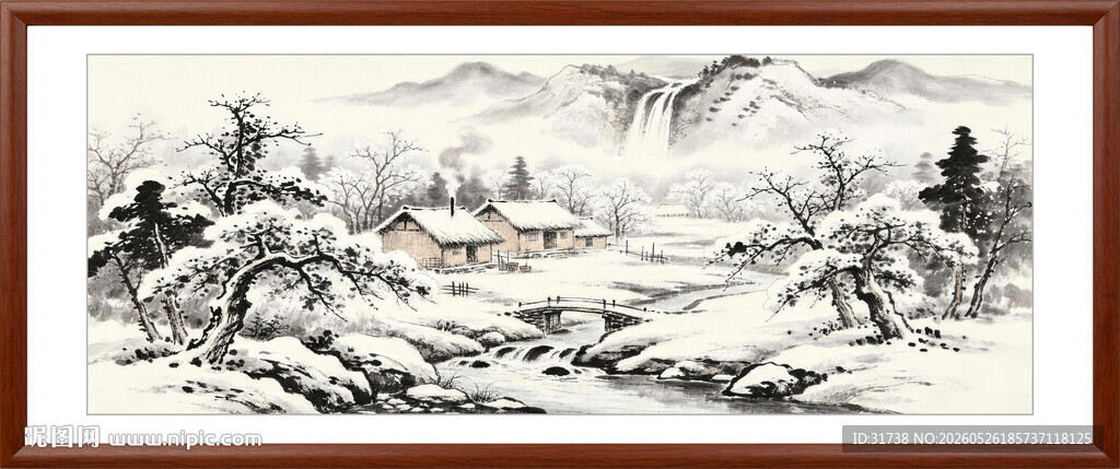 雪景山水画