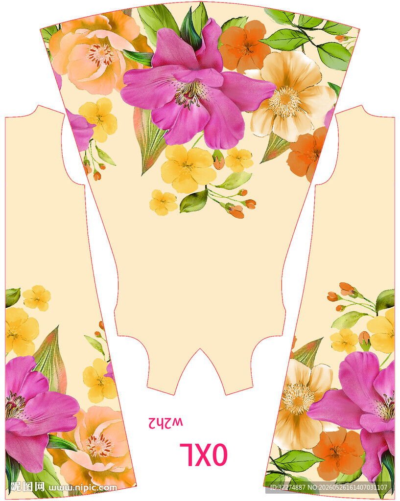 花卉图案服装裁片设计