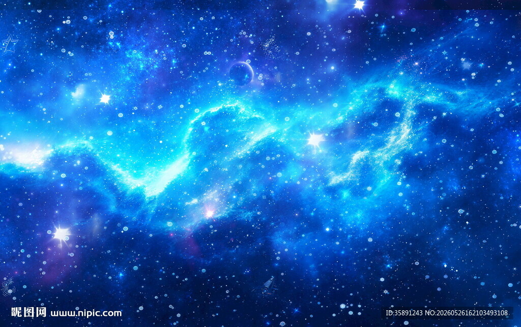 蓝色璀璨星空图