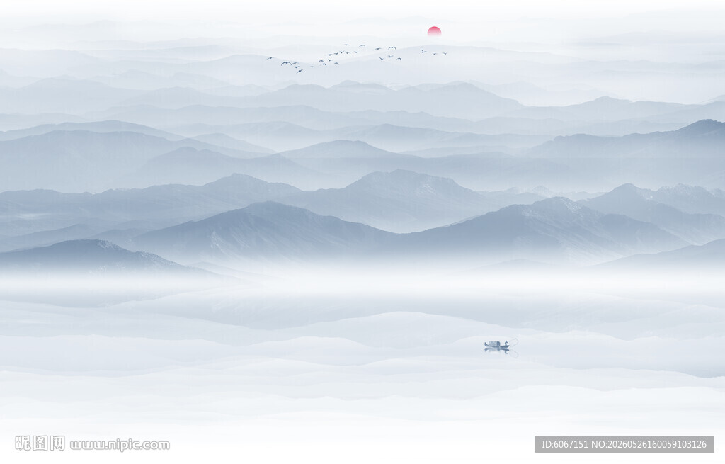水墨山