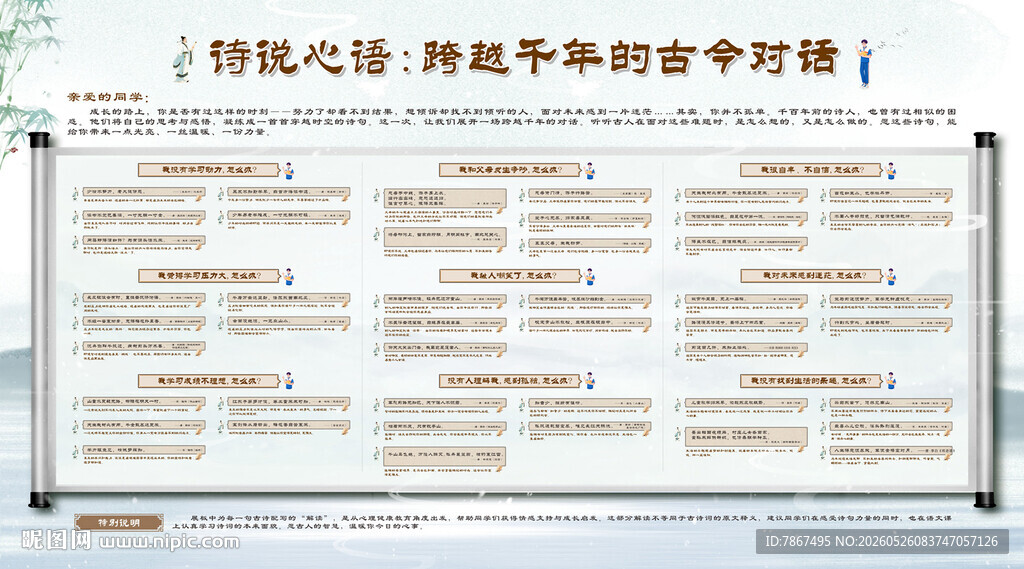 学校心理辅导时空对话展板