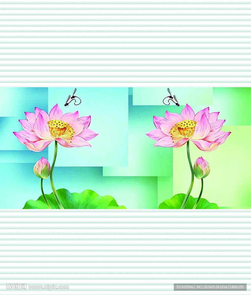 清新荷花背景图