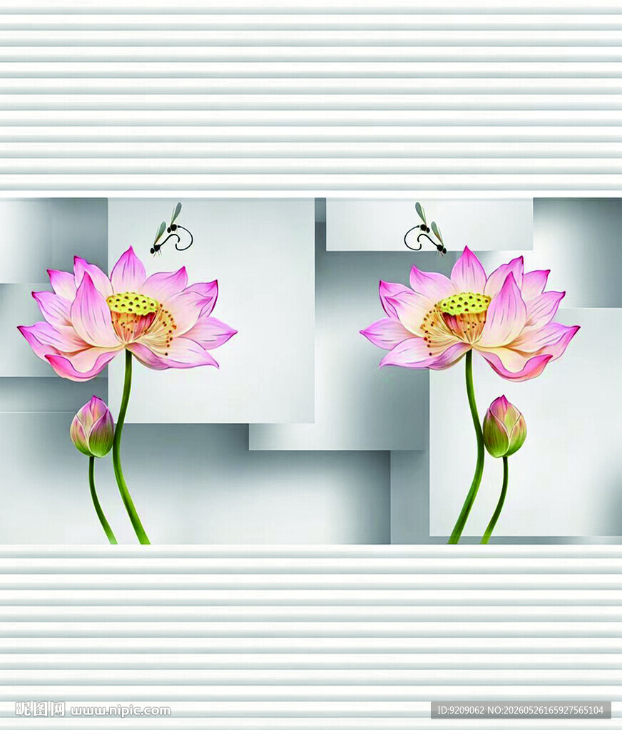 立体荷花装饰画