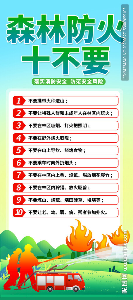 森林防火十不要易拉宝